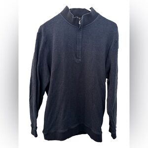 Men's Hart Schaffner Marx 1/4‎ Zip Cotton Pullover, Navy, Size L